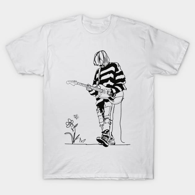 Kurt Cobain T-Shirt by WouryMiddleAgeDrawing